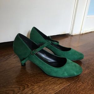 Green Velvet Heels